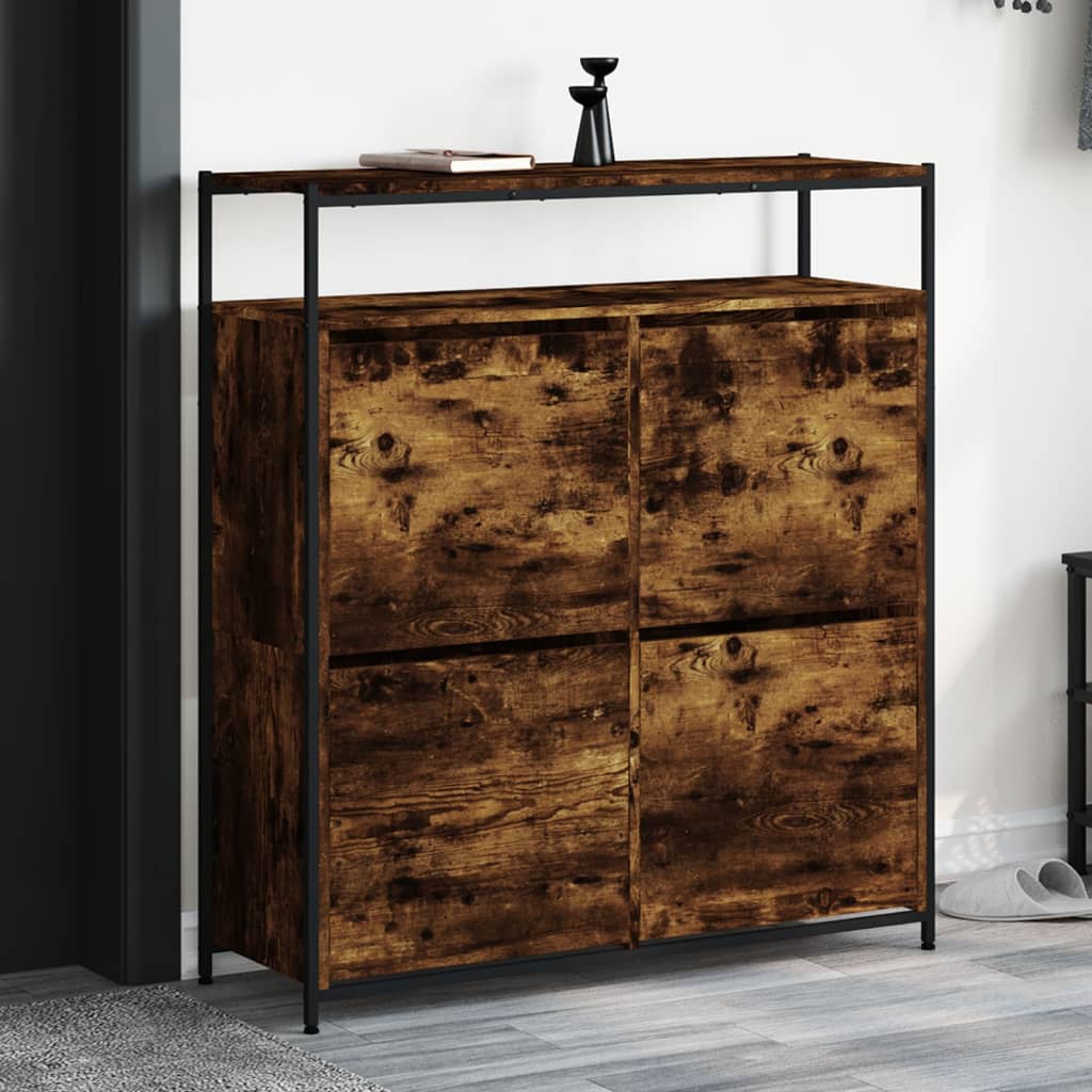 Schuhschrank 75X34X112 Cm Holzwerkstoff Räuchereiche