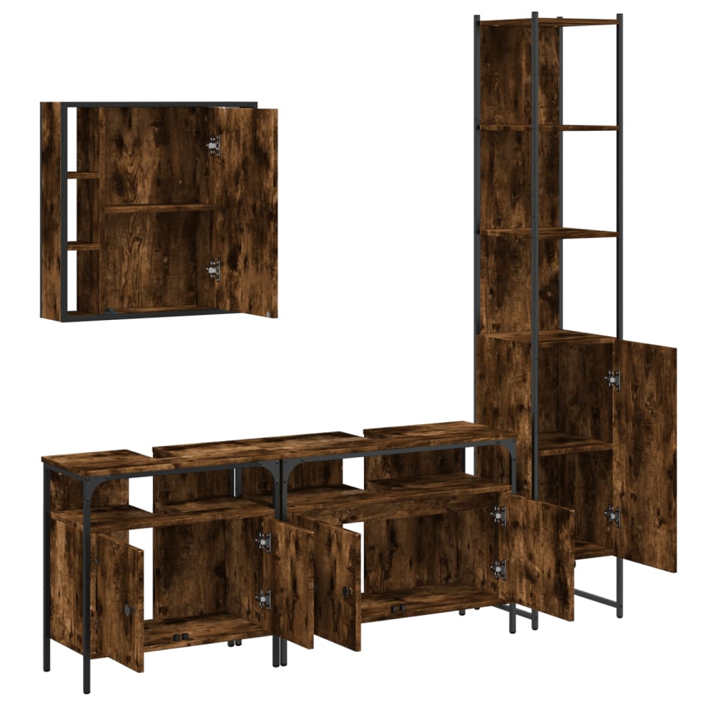 4-Tlg. Badmöbel-Set Holzwerkstoff