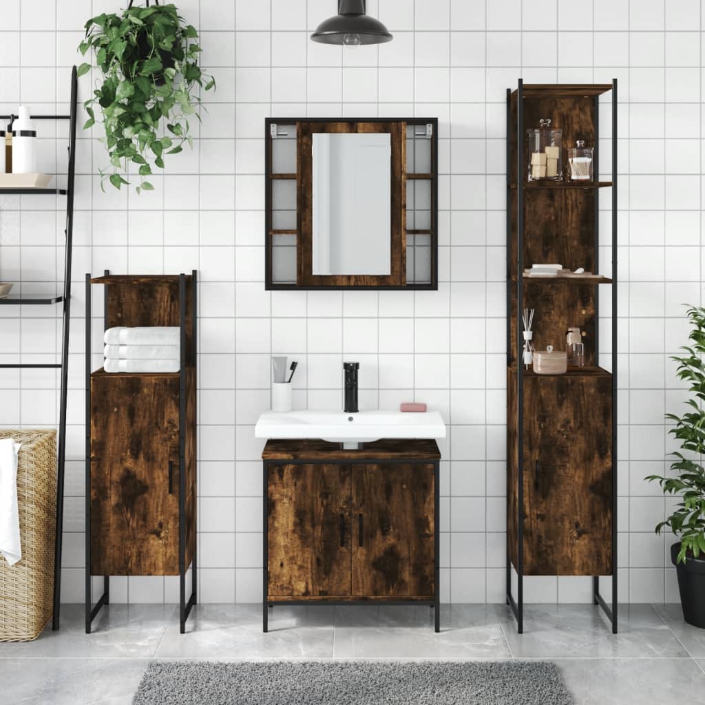 4-Tlg. Badmöbel-Set Holzwerkstoff