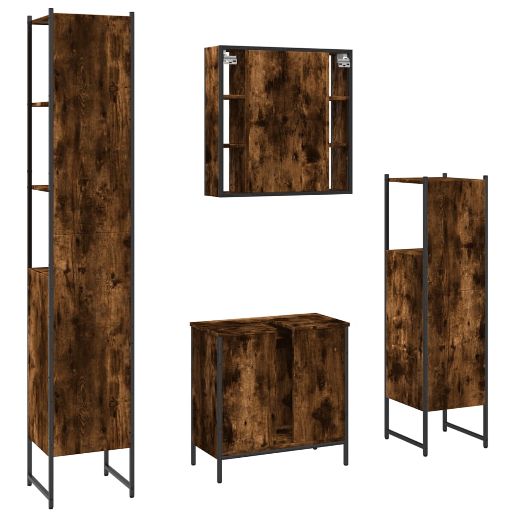4-Tlg. Badmöbel-Set Holzwerkstoff