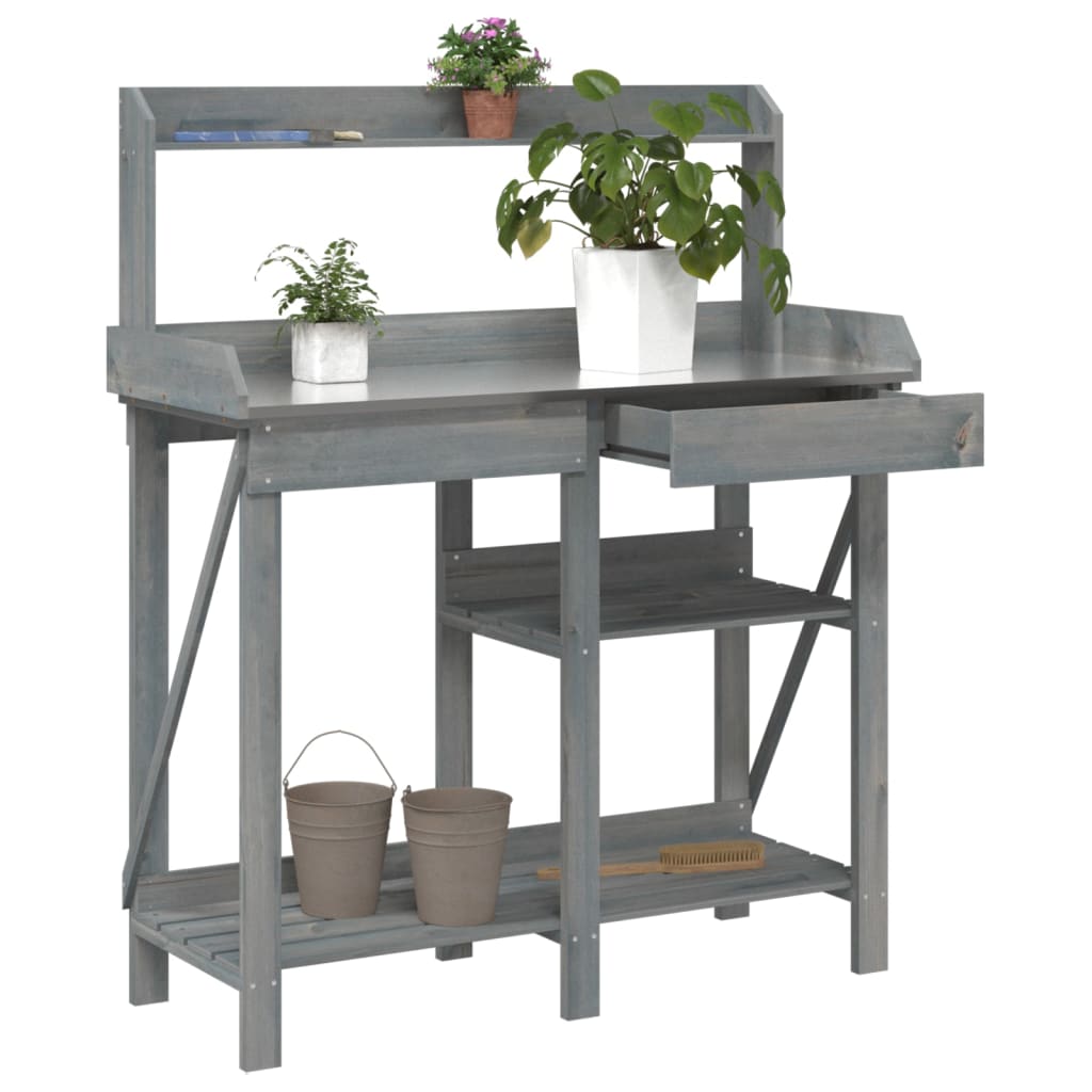 Pflanztisch Mit Ablagen Massivholz Tanne