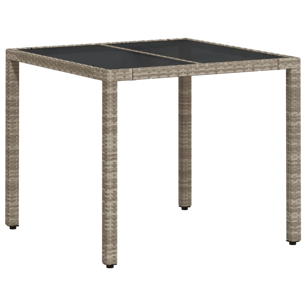 Gartentisch Mit Glasplatte 90X90X75 Cm Poly Rattan