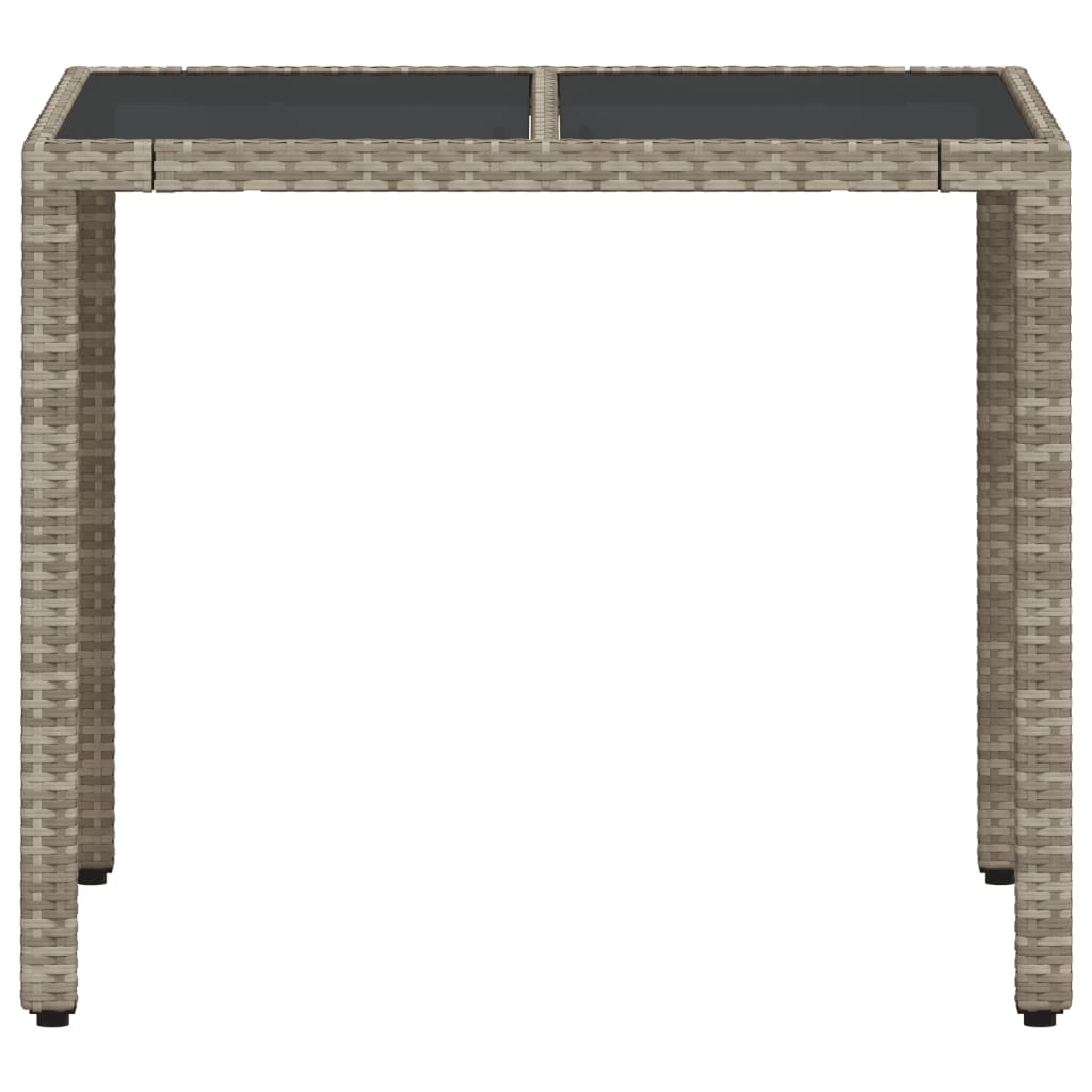 Gartentisch Mit Glasplatte 90X90X75 Cm Poly Rattan