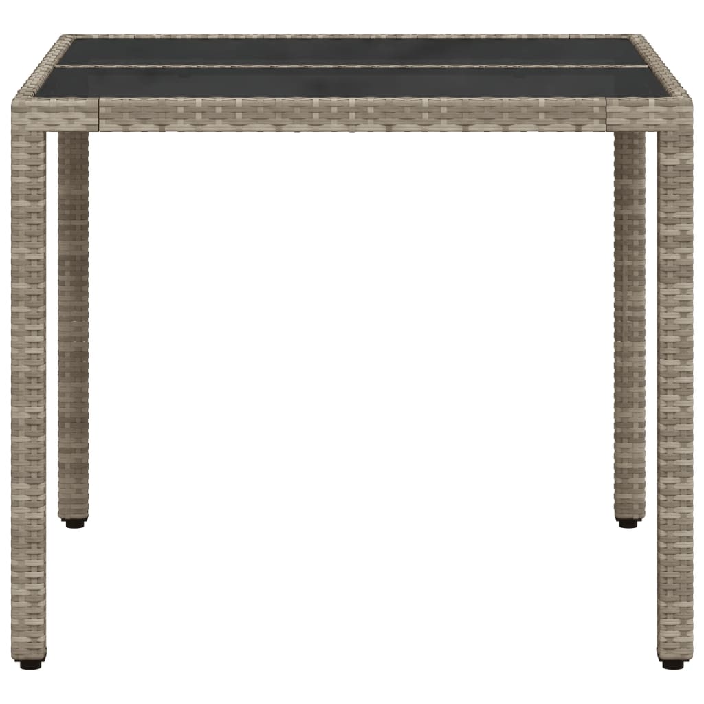 Gartentisch Mit Glasplatte 90X90X75 Cm Poly Rattan