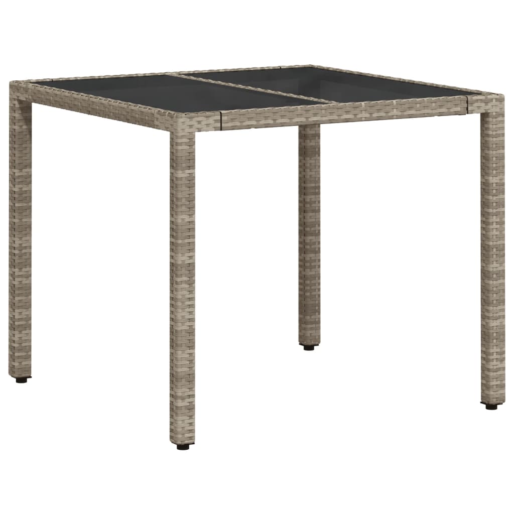 Gartentisch Mit Glasplatte 90X90X75 Cm Poly Rattan