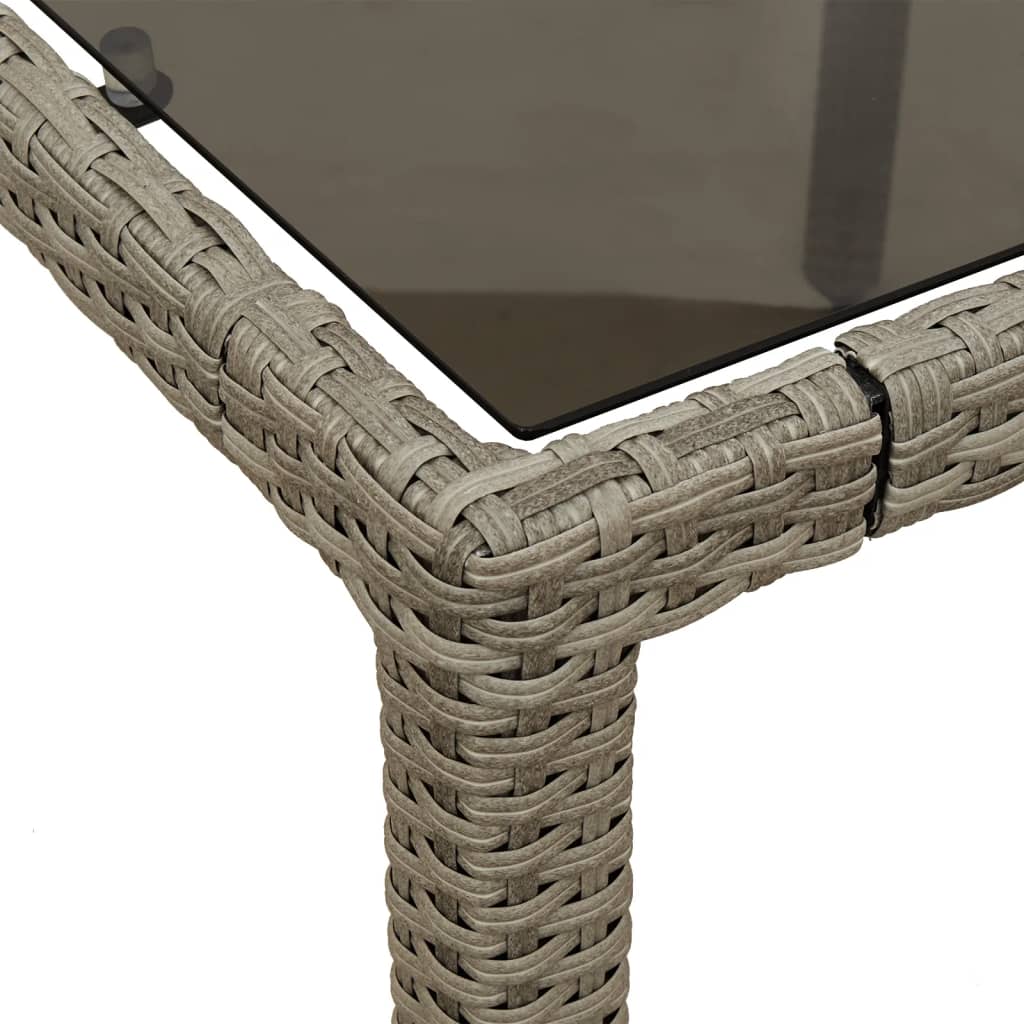 Gartentisch Mit Glasplatte 90X90X75 Cm Poly Rattan