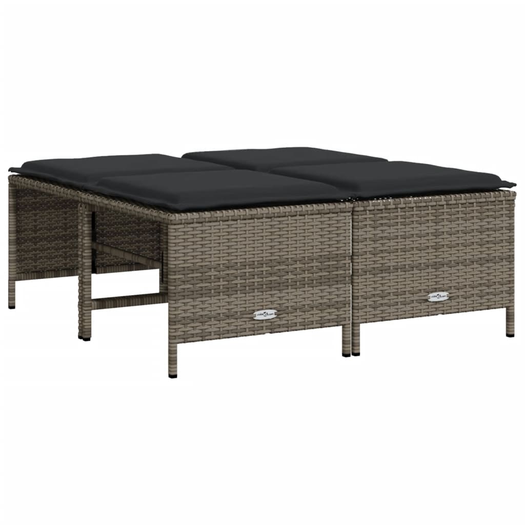 Gartenhocker Mit Kissen 4 Stk. Poly Rattan