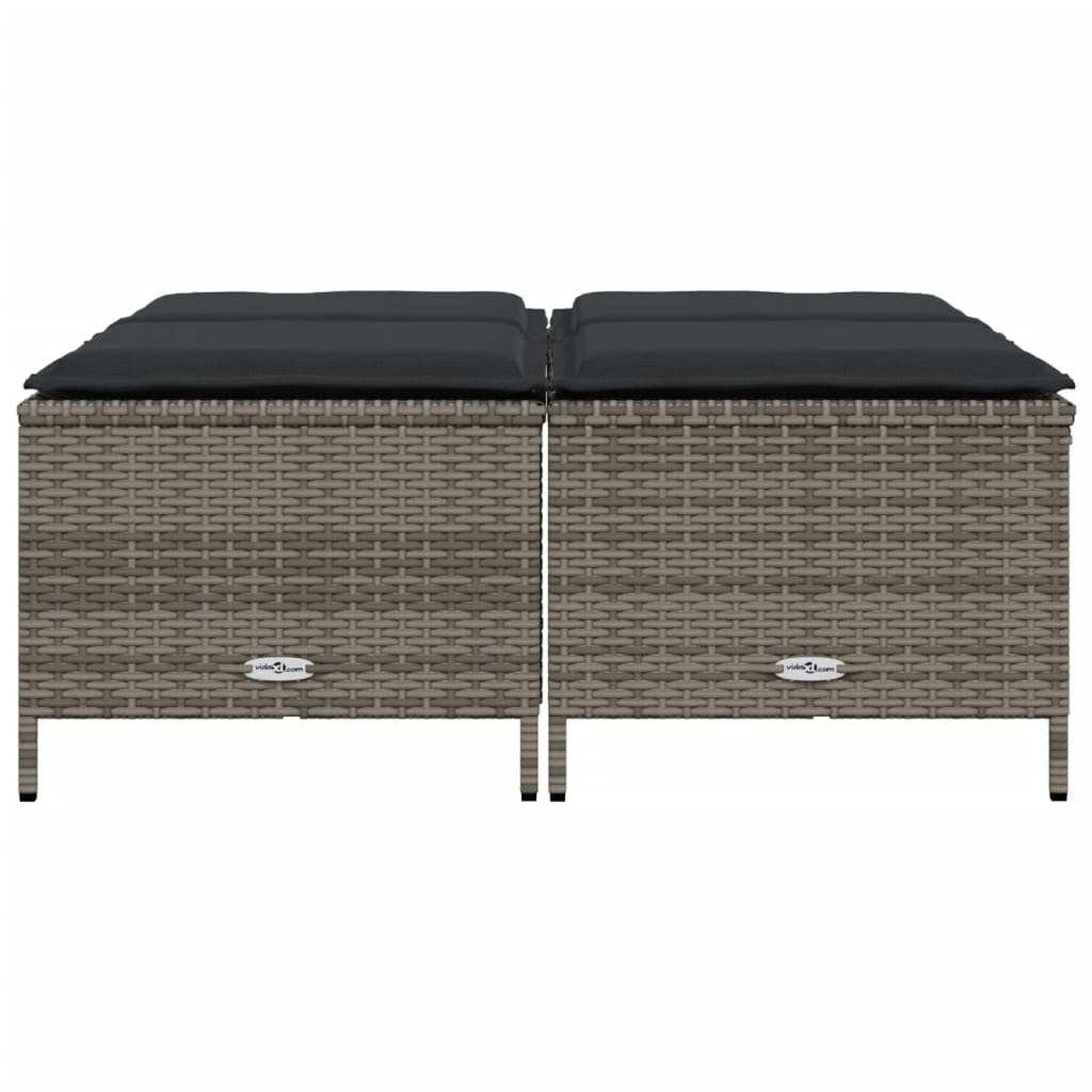 Gartenhocker Mit Kissen 4 Stk. Poly Rattan