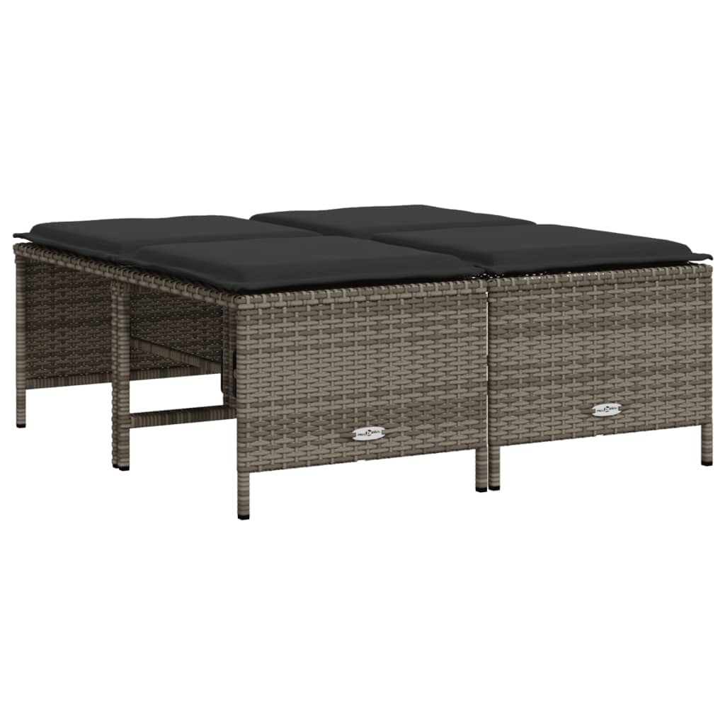 Gartenhocker Mit Kissen 4 Stk. Poly Rattan