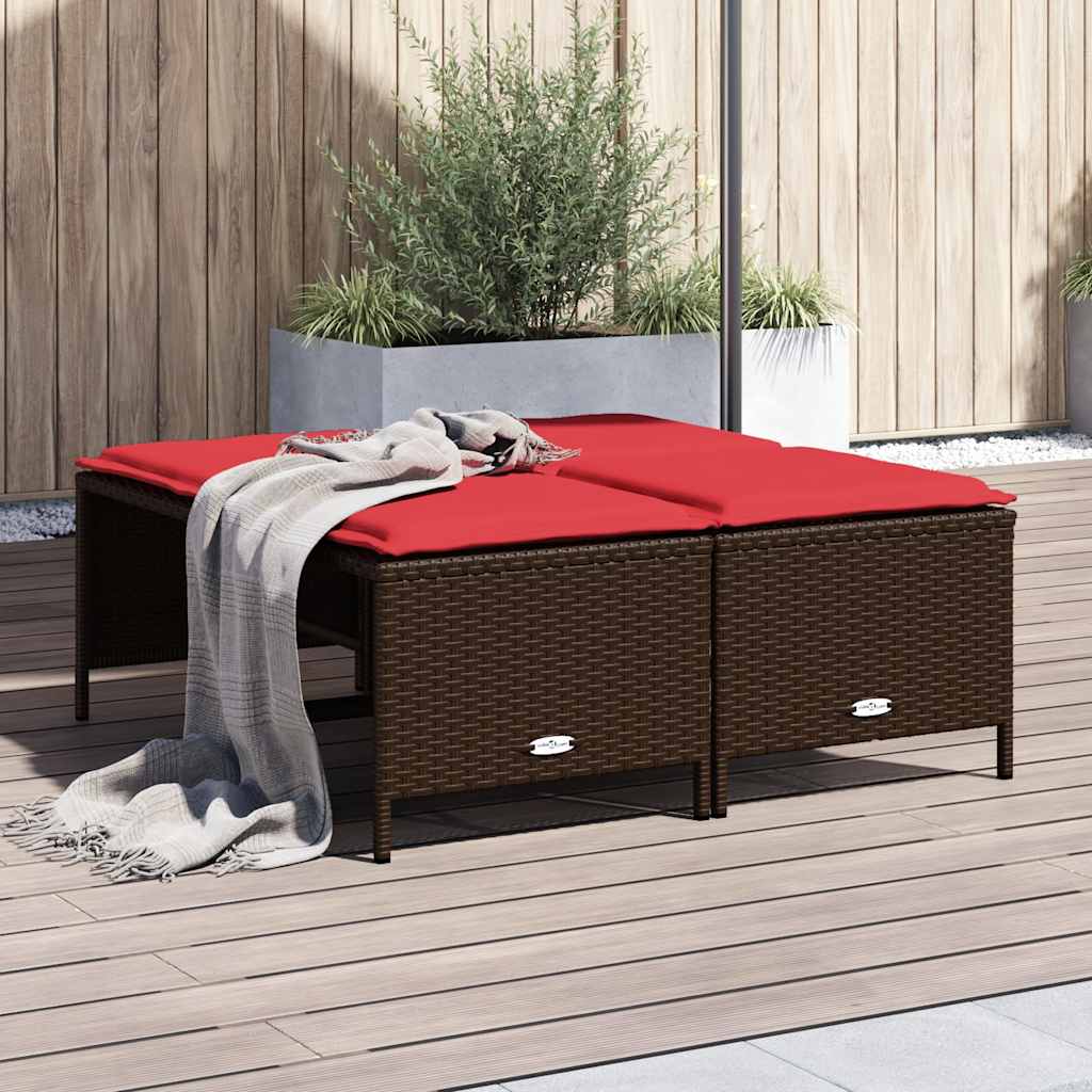 Gartenhocker Mit Kissen 4 Stk. Poly Rattan
