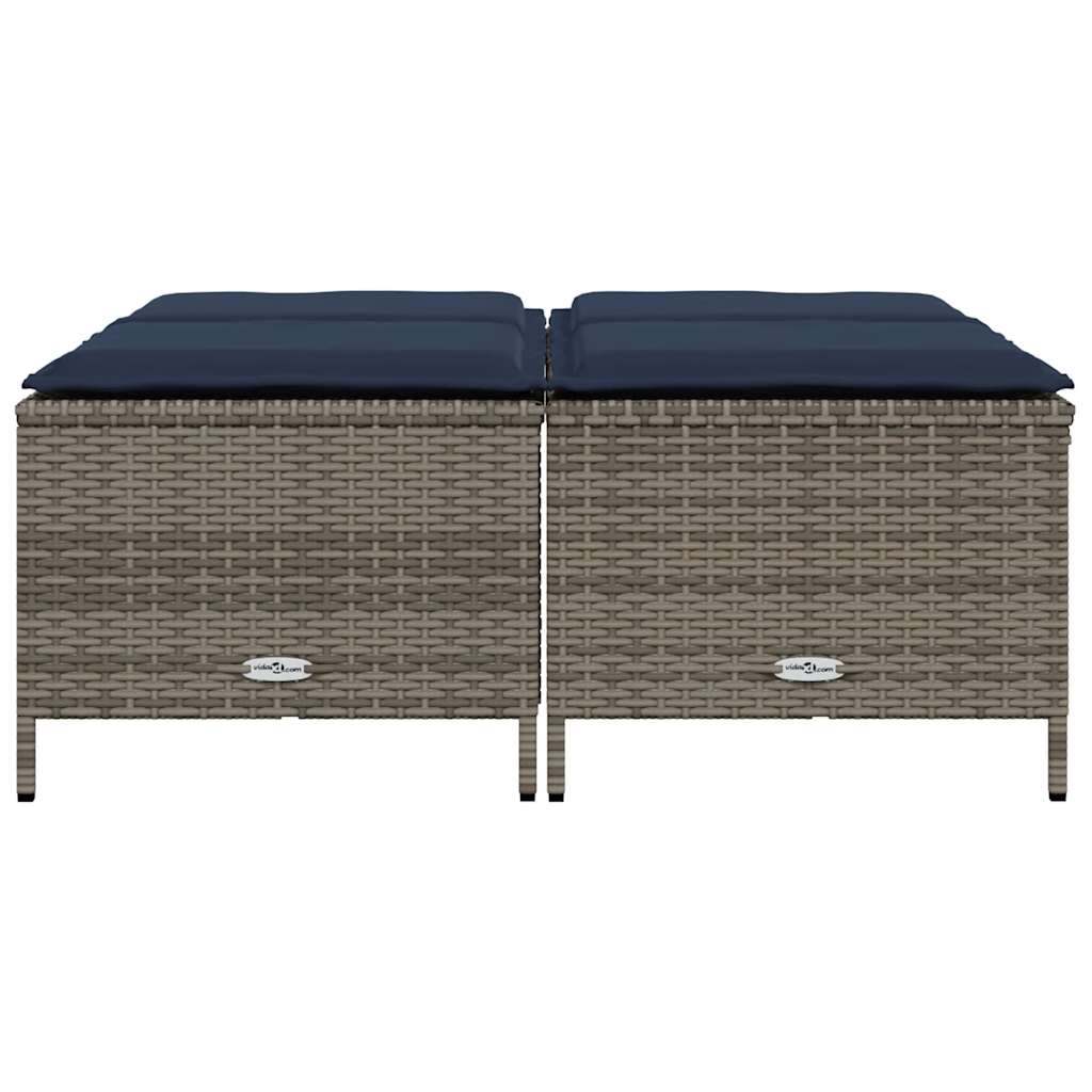 Gartenhocker Mit Kissen 4 Stk. Poly Rattan