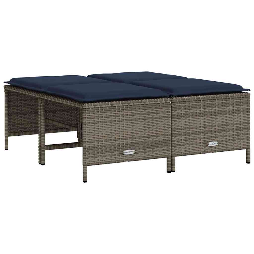 Gartenhocker Mit Kissen 4 Stk. Poly Rattan