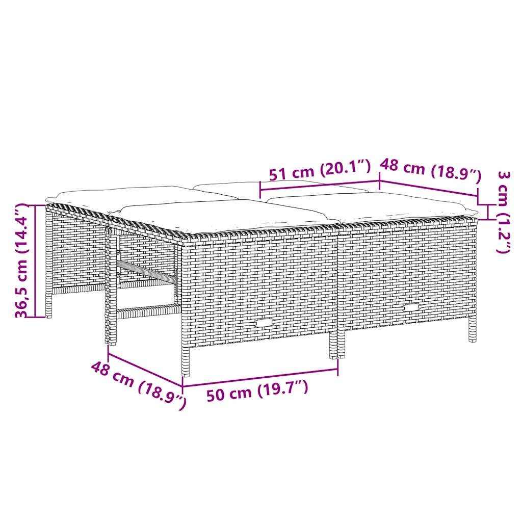 Gartenhocker Mit Kissen 4 Stk. Poly Rattan