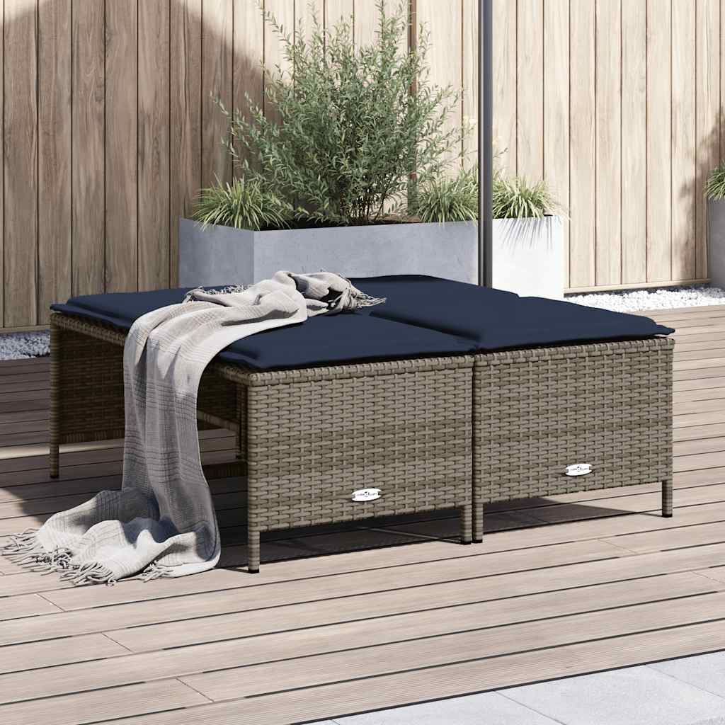 Gartenhocker Mit Kissen 4 Stk. Poly Rattan