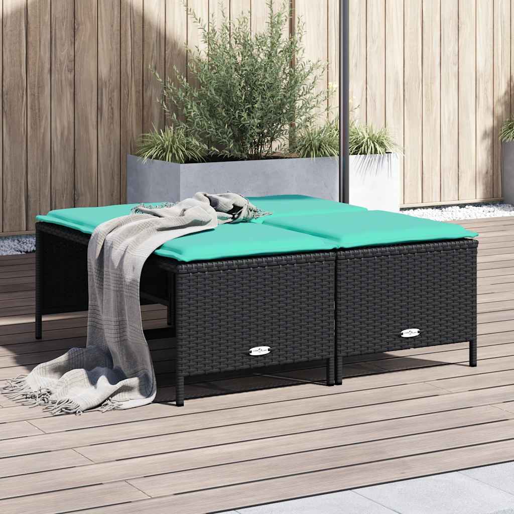Gartenhocker Mit Kissen 4 Stk. Poly Rattan