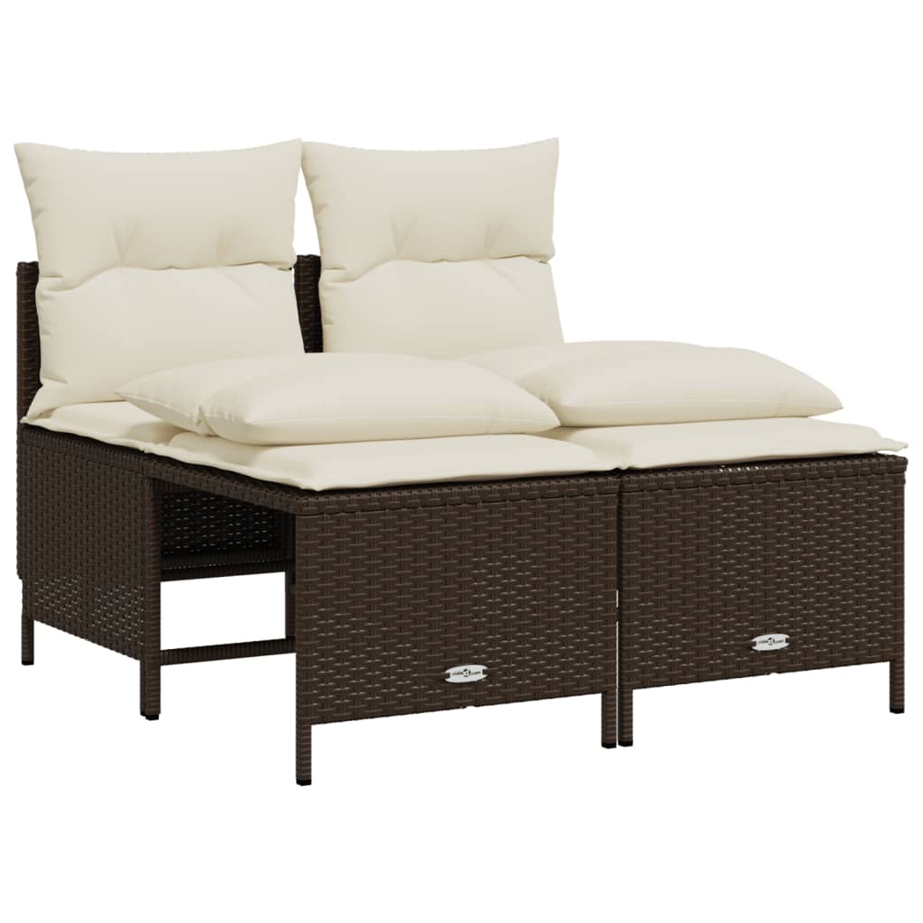 4-Tlg. Garten-Sofagarnitur Mit Kissen Poly Rattan
