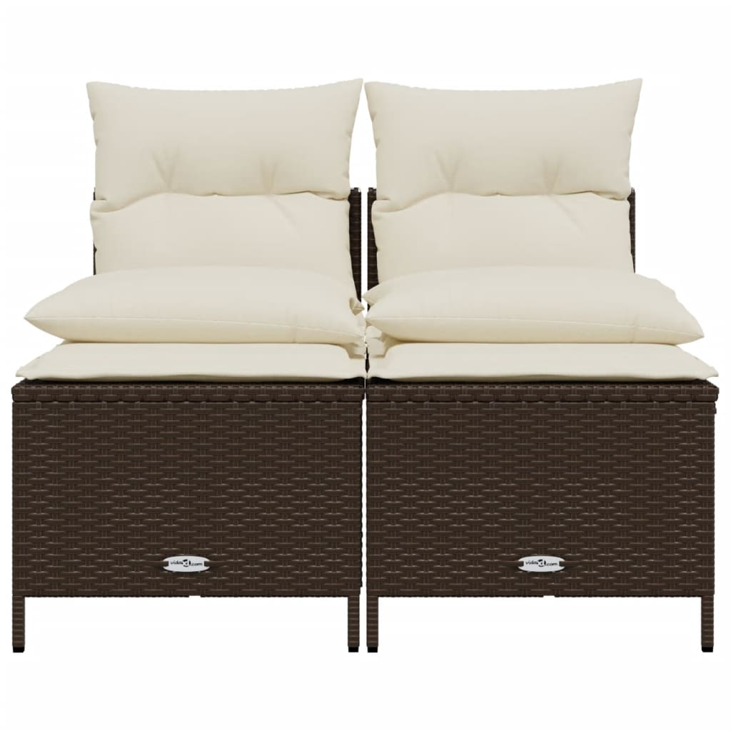 4-Tlg. Garten-Sofagarnitur Mit Kissen Poly Rattan