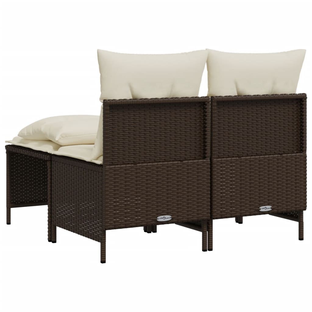 4-Tlg. Garten-Sofagarnitur Mit Kissen Poly Rattan