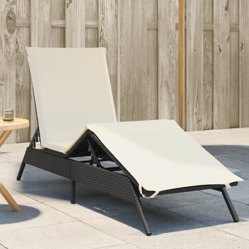 Sonnenliegen 2 Stk. Mit Tisch Poly Rattan