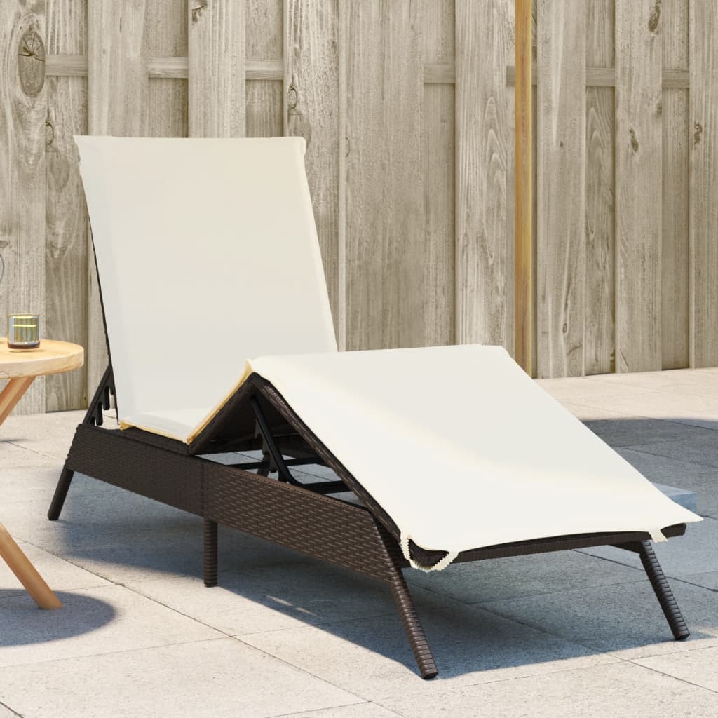Sonnenliegen 2 Stk. Mit Tisch Poly Rattan