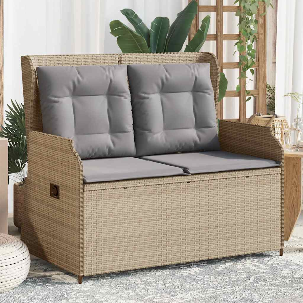 Gartensessel Mit Kissen 2 Stk. Verstellbar Poly Rattan
