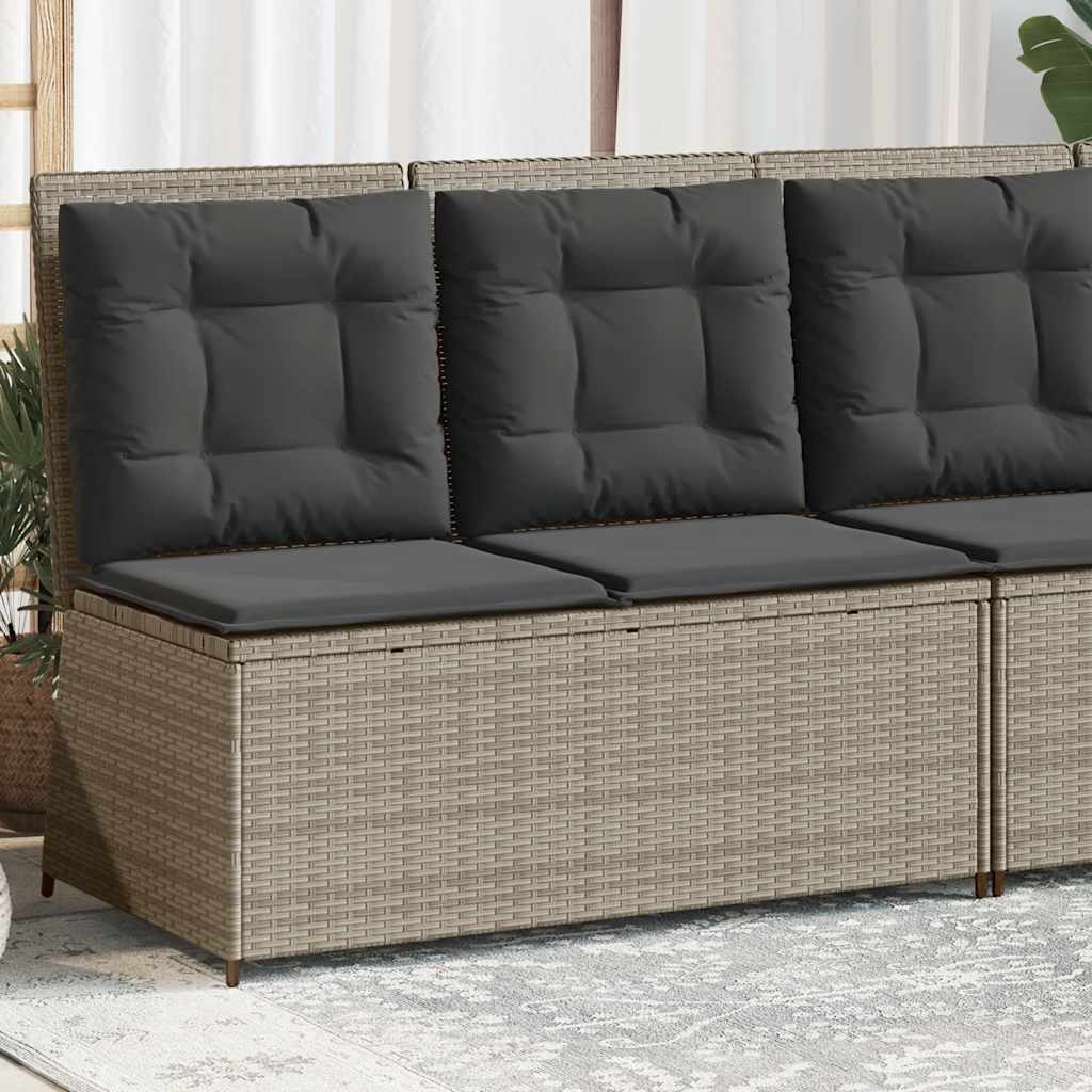 Gartensessel Mit Kissen 2 Stk. Verstellbar Poly Rattan