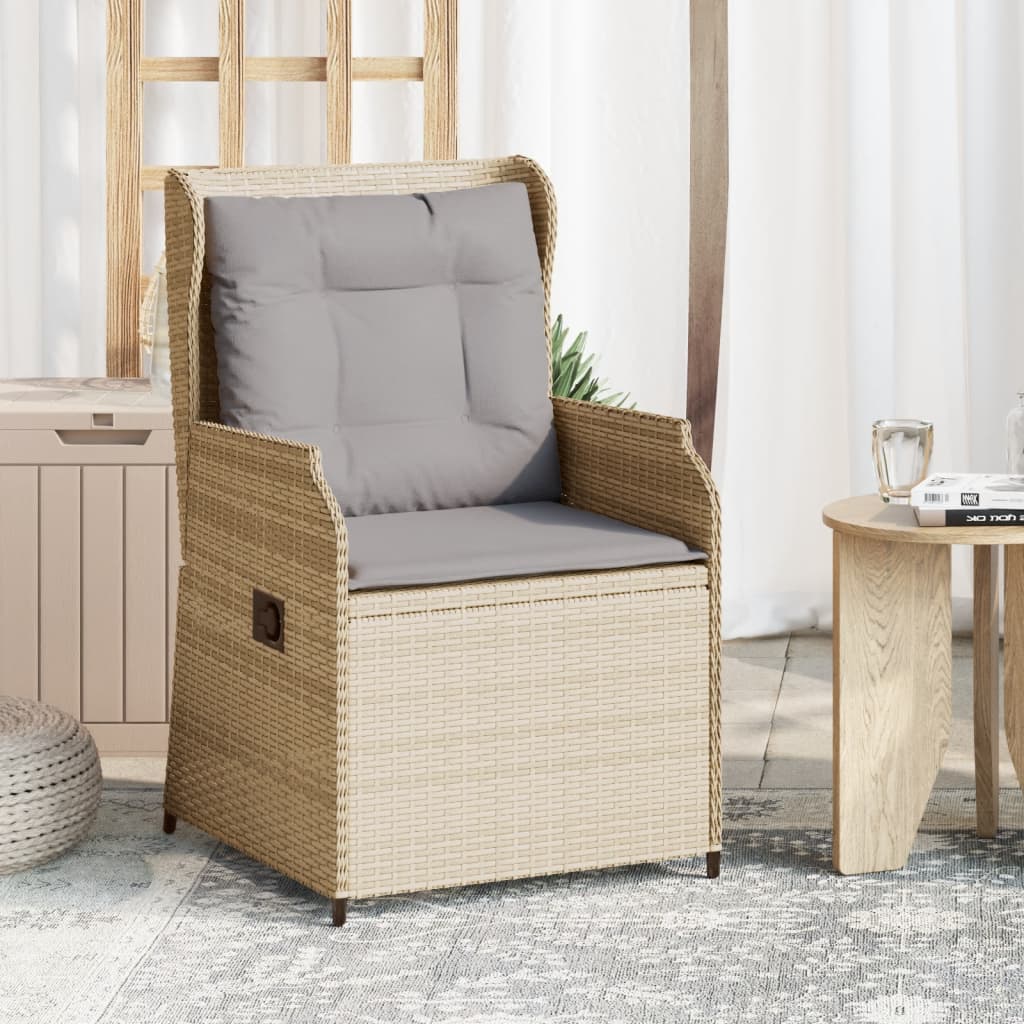 Gartensessel Mit Kissen 2 Stk. Verstellbar Poly Rattan