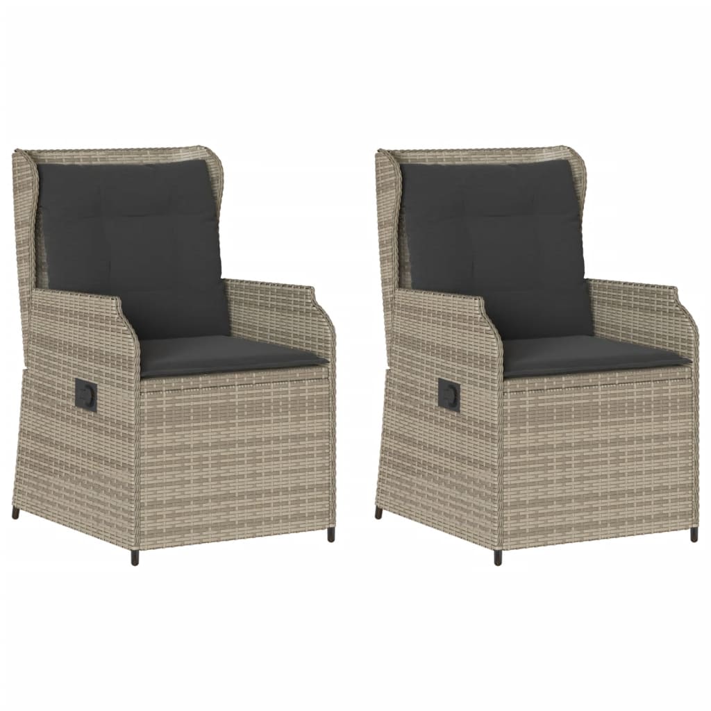 Gartensessel Mit Kissen 2 Stk. Verstellbar Poly Rattan