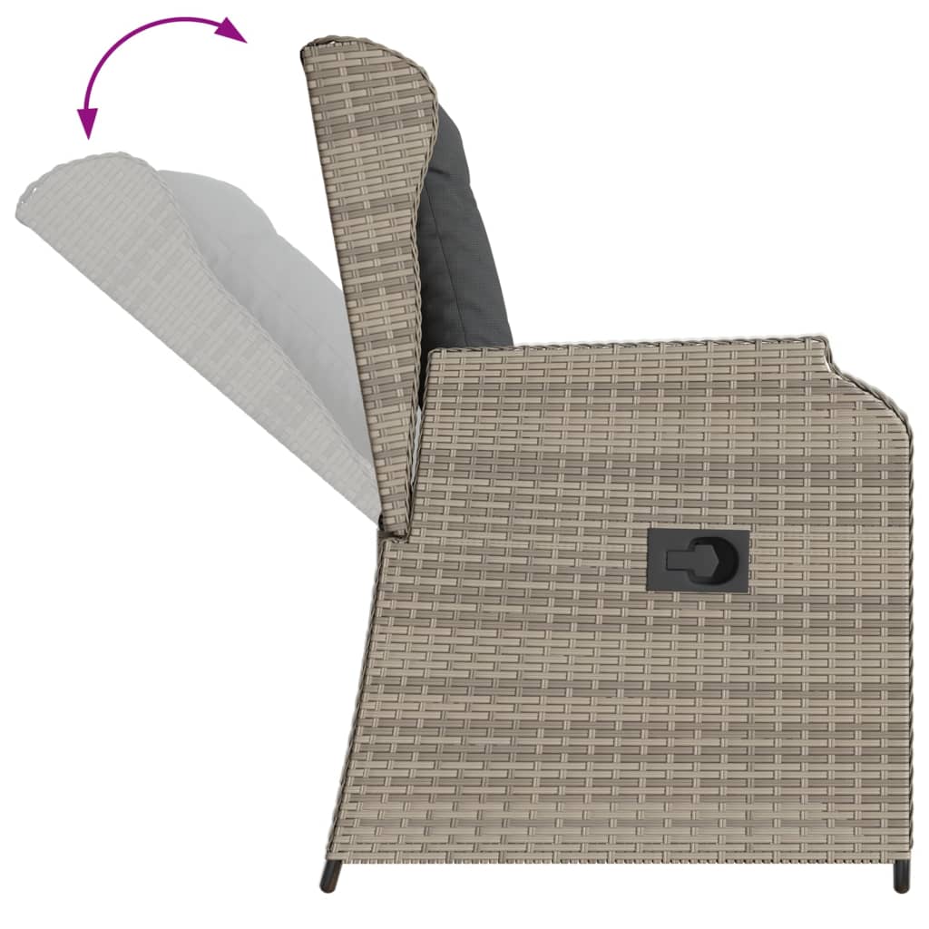 Gartensessel Mit Kissen 2 Stk. Verstellbar Poly Rattan