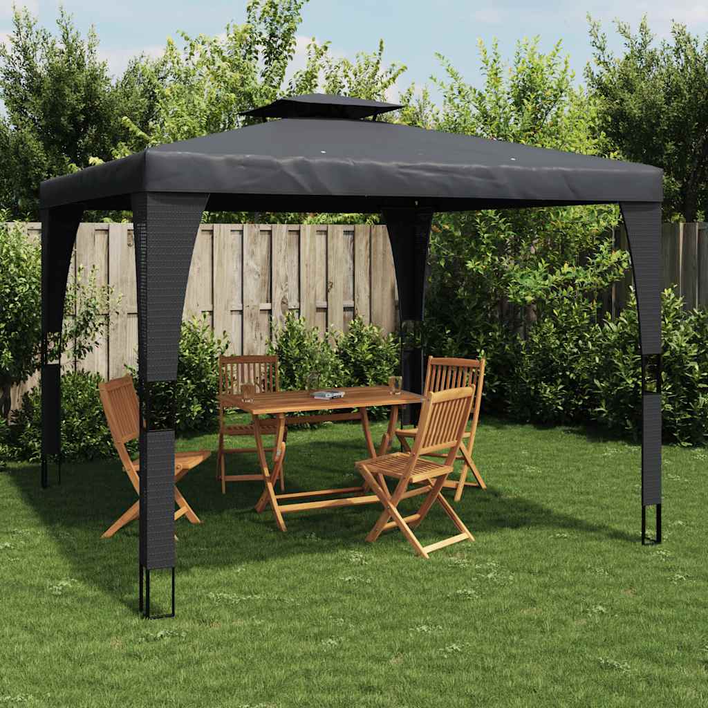 Pavillon Mit Doppeldach 3,98X2,98 M Stahl