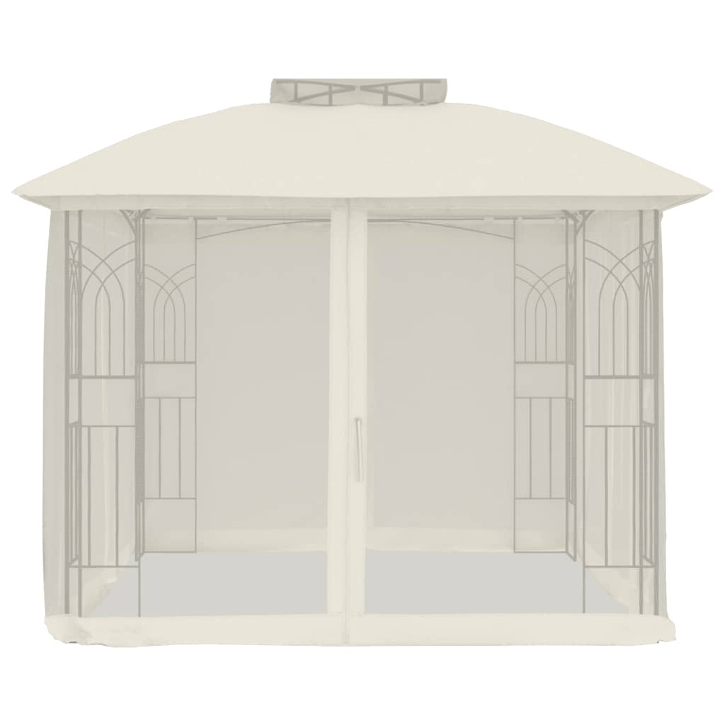 Pavillon Mit Doppeldach & Netzwänden 2,94X2,94 M Stahl