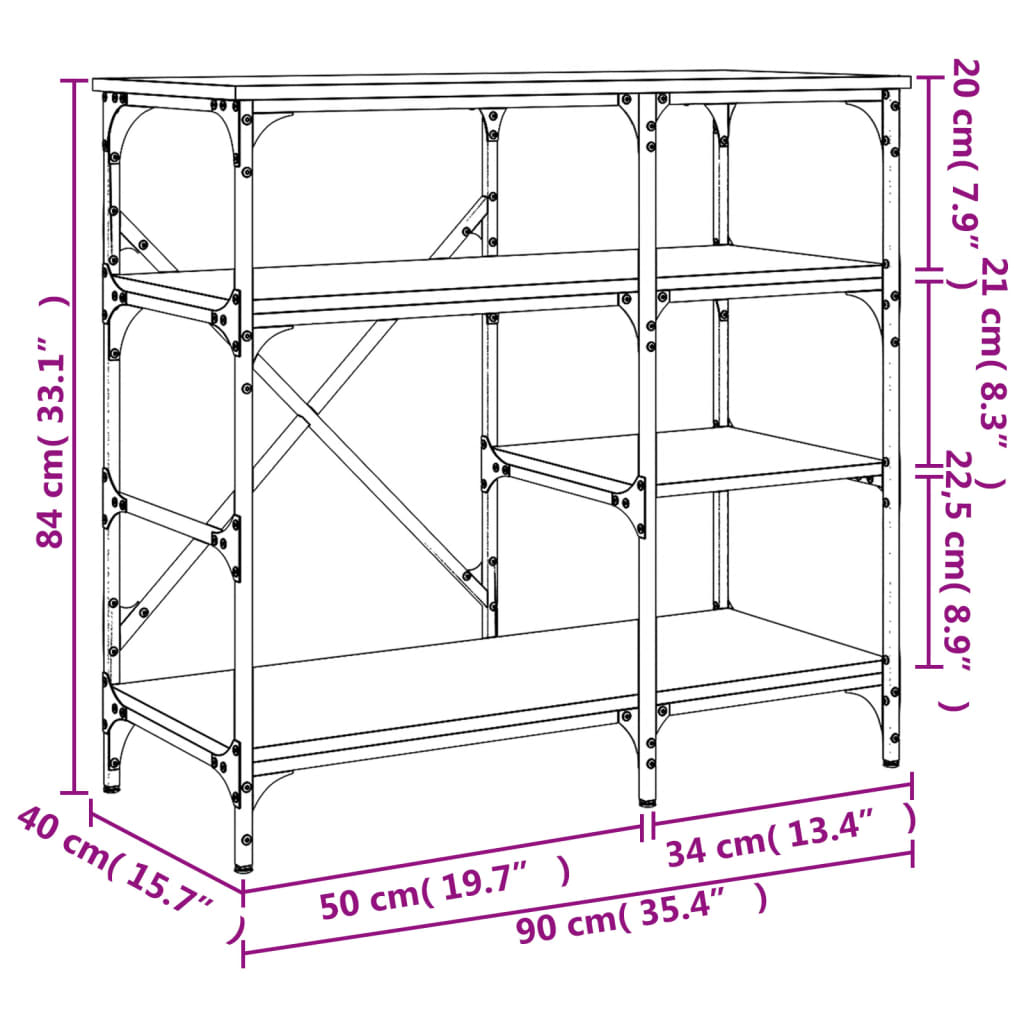 Bäckerregal 90X40X84 Cm Holzwerkstoff Und Metall