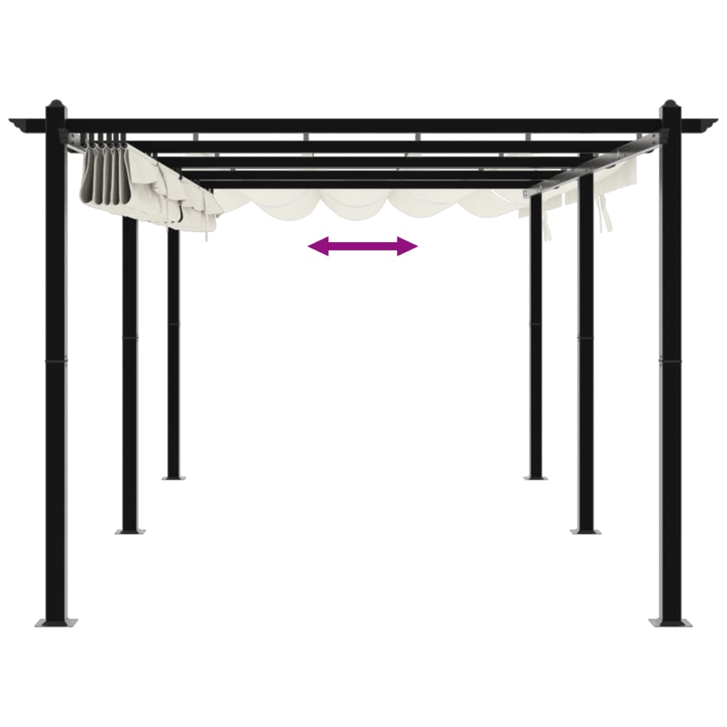 Gartenpavillon Mit Ausziehbarem Dach 3X6 M Aluminium