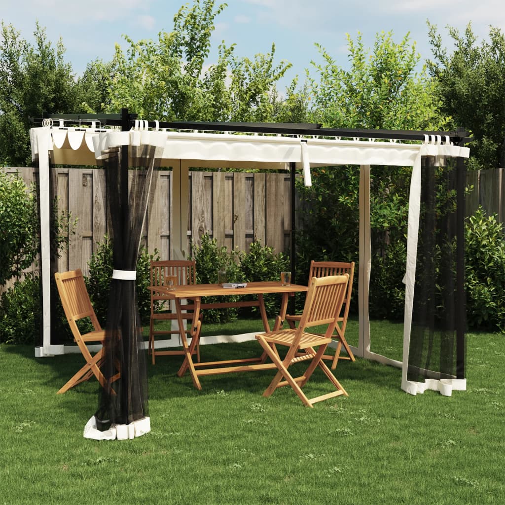 Pavillon Wänden Stahl Creme