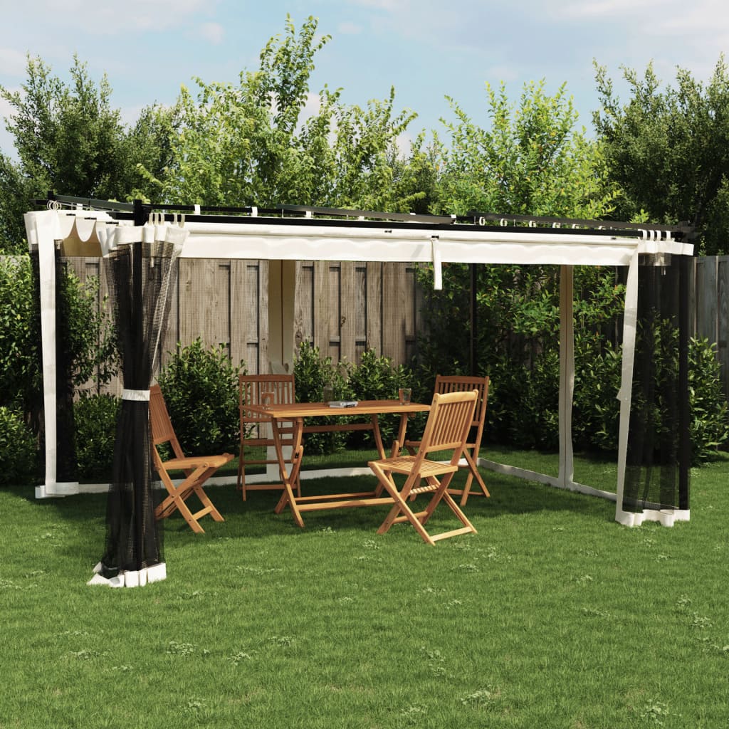 Pavillon Wänden Stahl Creme