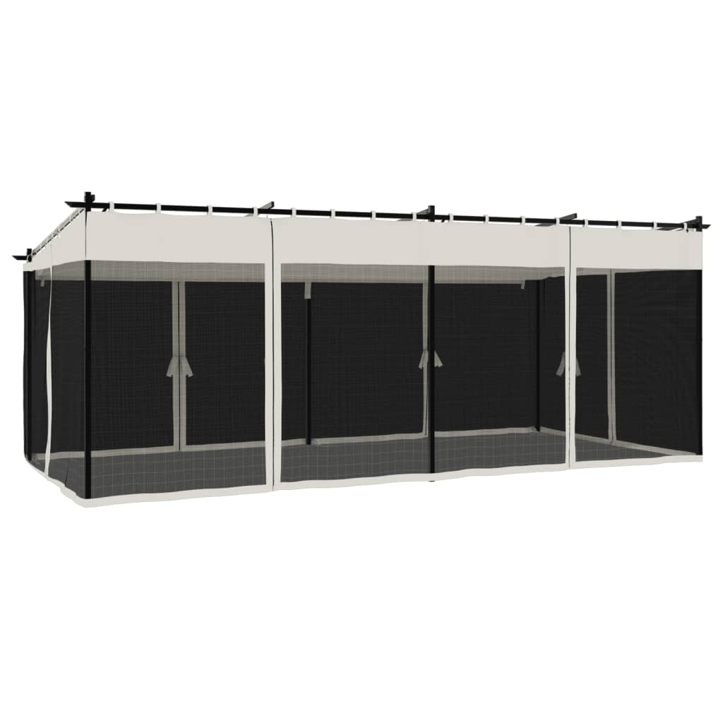 Pavillon Wänden Stahl Creme