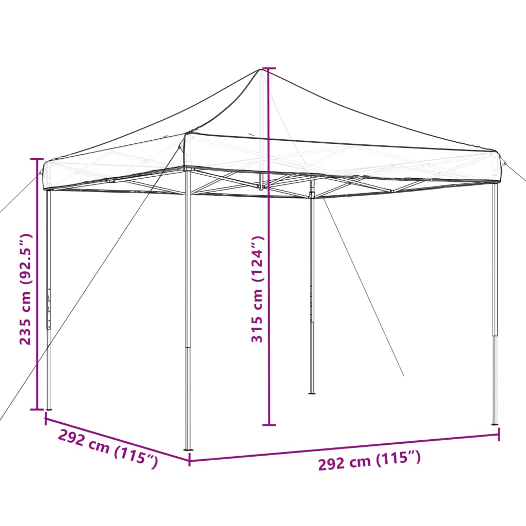 Partyzelt Faltbar Pop-Up 292X292X315 Cm Burgunderrot