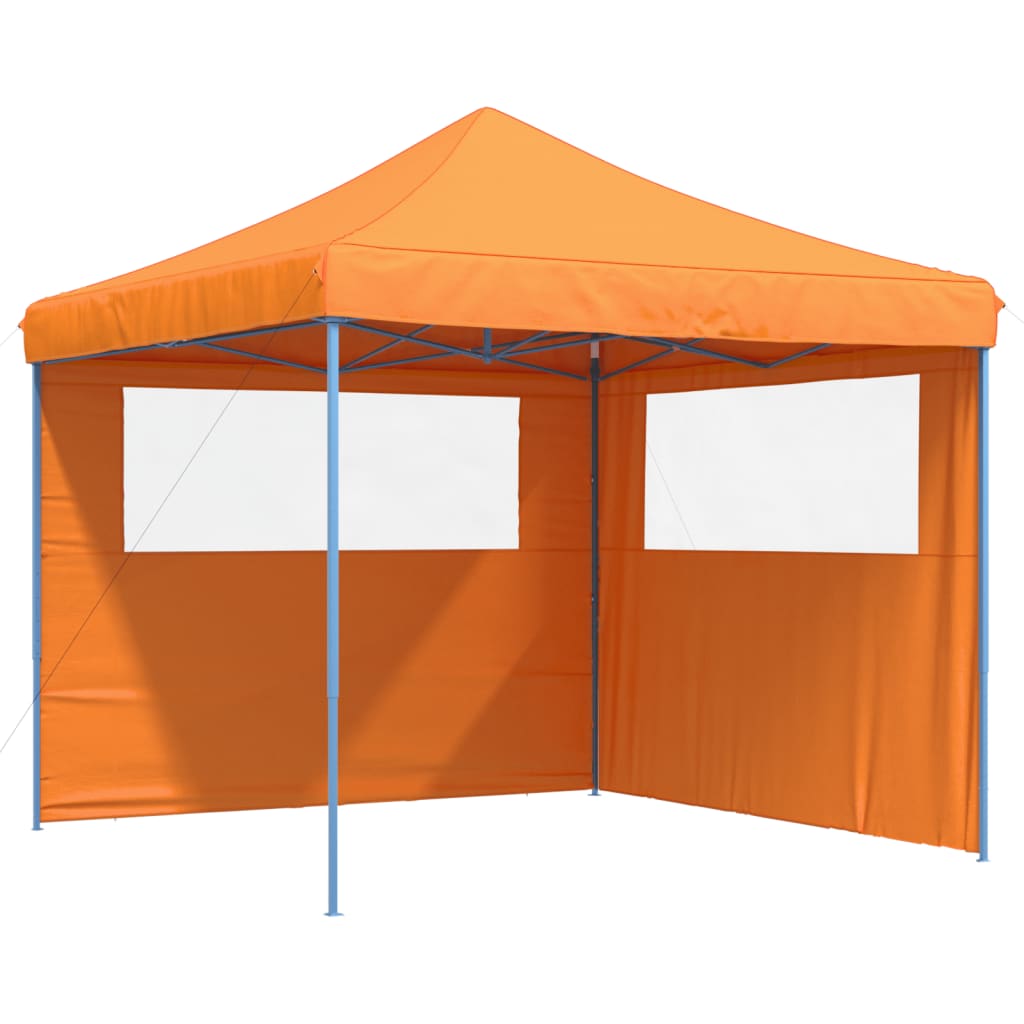 Partyzelt Faltbar Pop-Up Mit 2 Seitenteilen Orange
