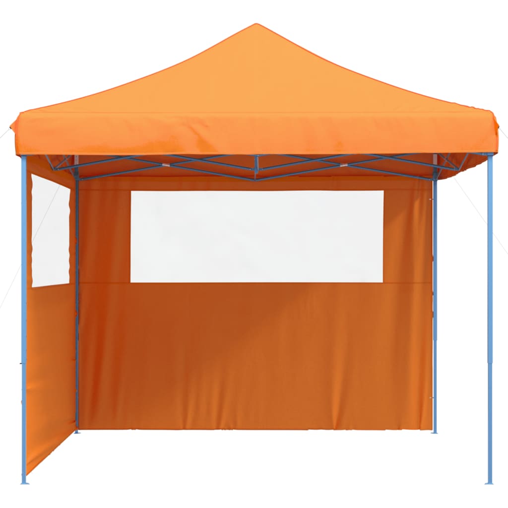Partyzelt Faltbar Pop-Up Mit 2 Seitenteilen Orange
