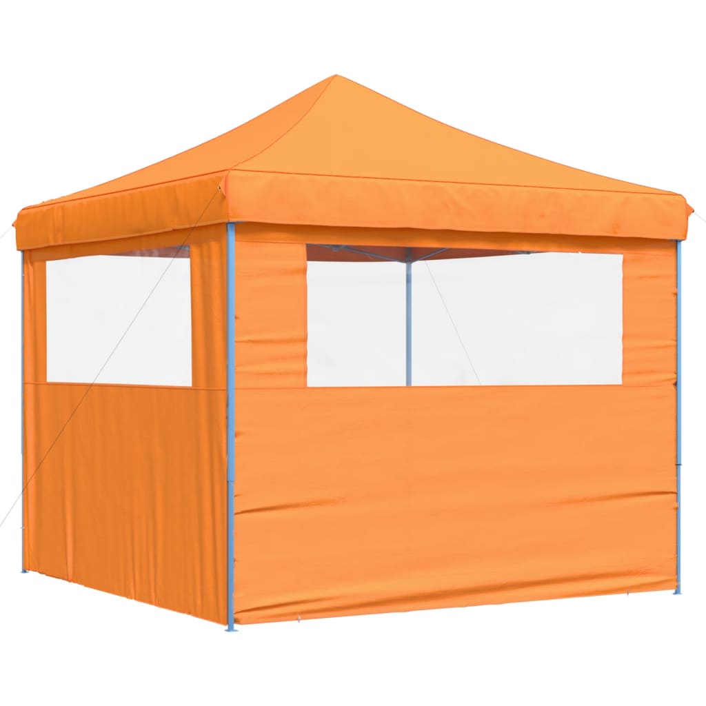 Partyzelt Faltbar Pop-Up Mit 2 Seitenteilen Orange