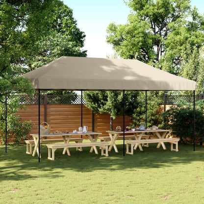 Partyzelt Faltbar Pop-Up Taupe 580X292X315 Cm