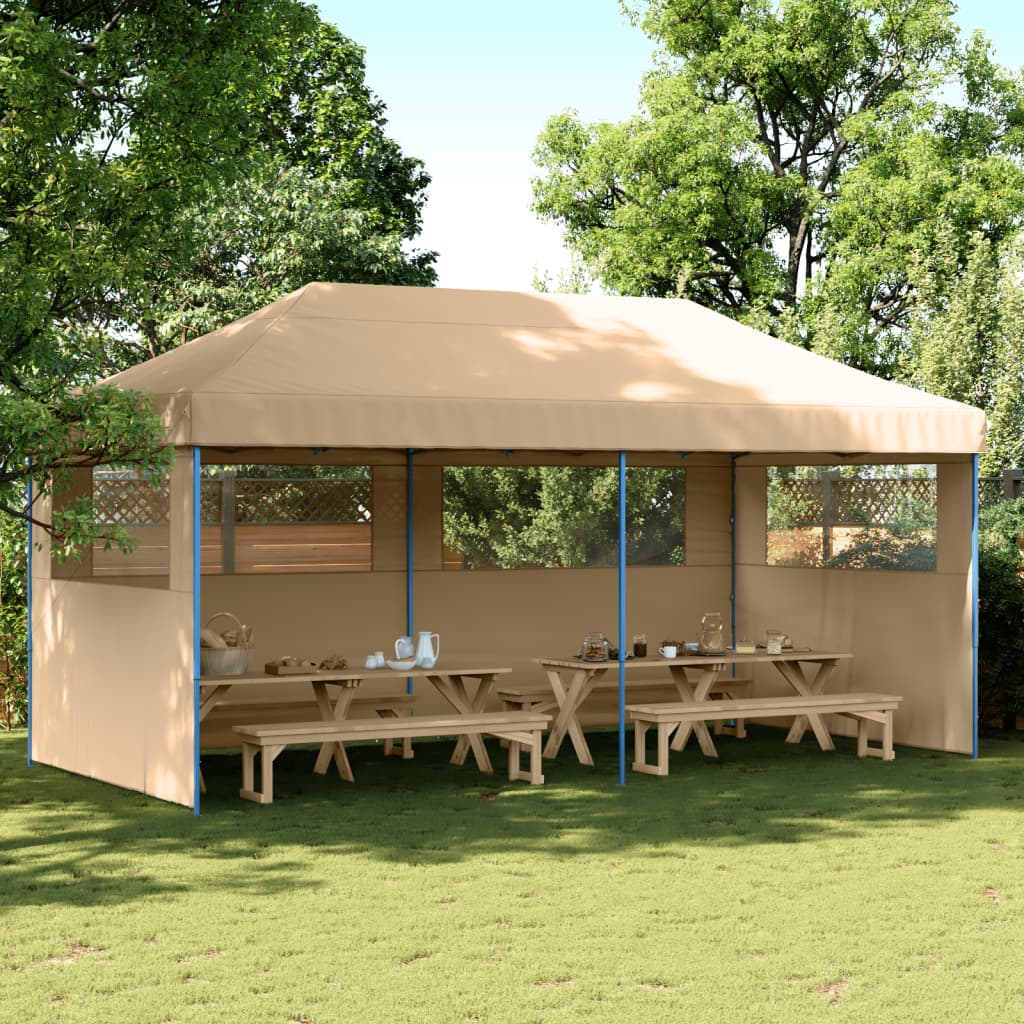 Partyzelt Faltbar Pop-Up 580X292X315 Cm Beige