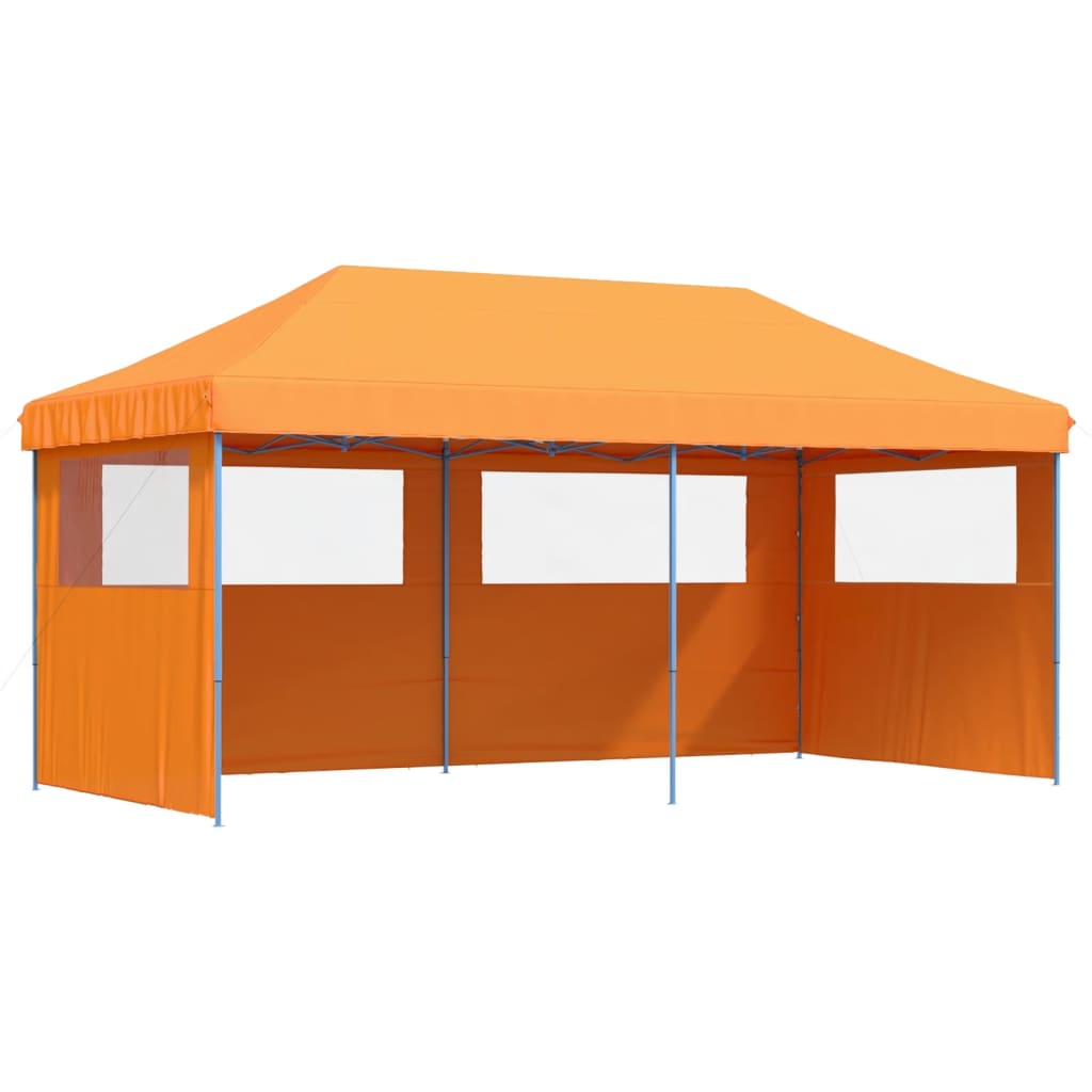 Partyzelt Faltbar Pop-Up Mit 3 Seitenteilen Orange