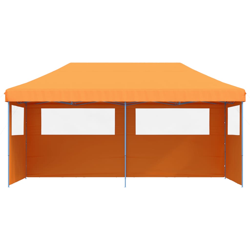 Partyzelt Faltbar Pop-Up Mit 3 Seitenteilen Orange