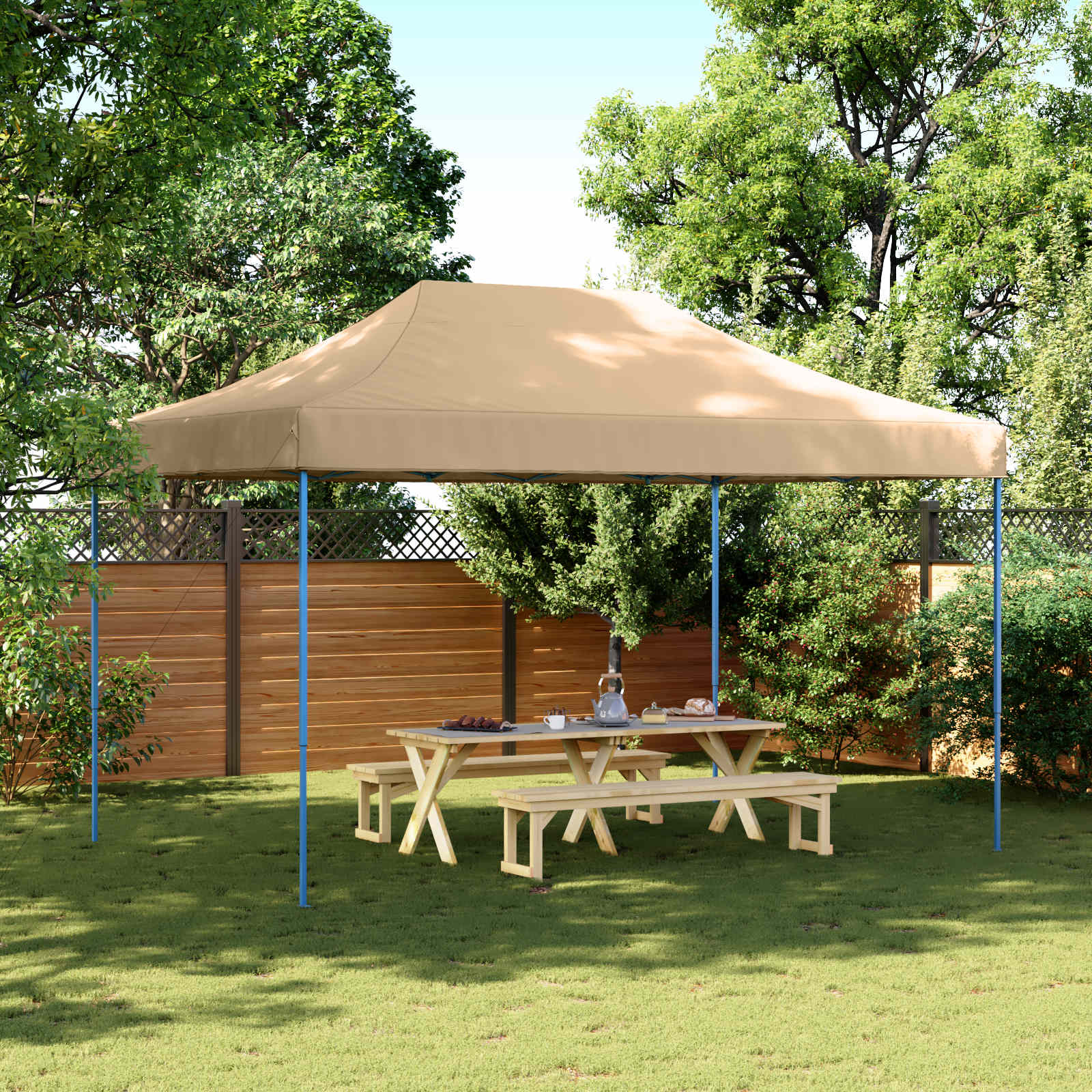 Partyzelt Faltbar Pop-Up 440X292X315 Cm Beige