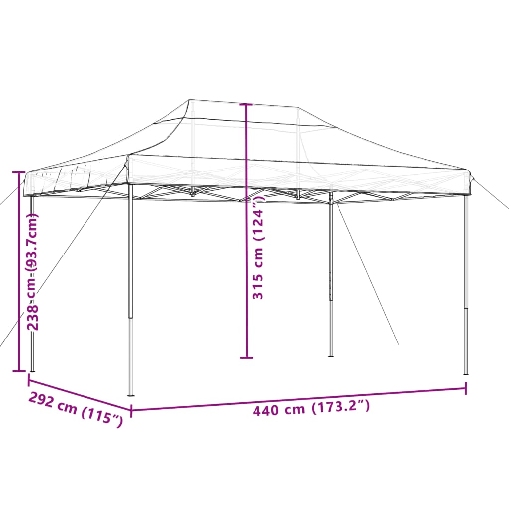 Partyzelt Faltbar Pop-Up 440X292X315 Cm Orange