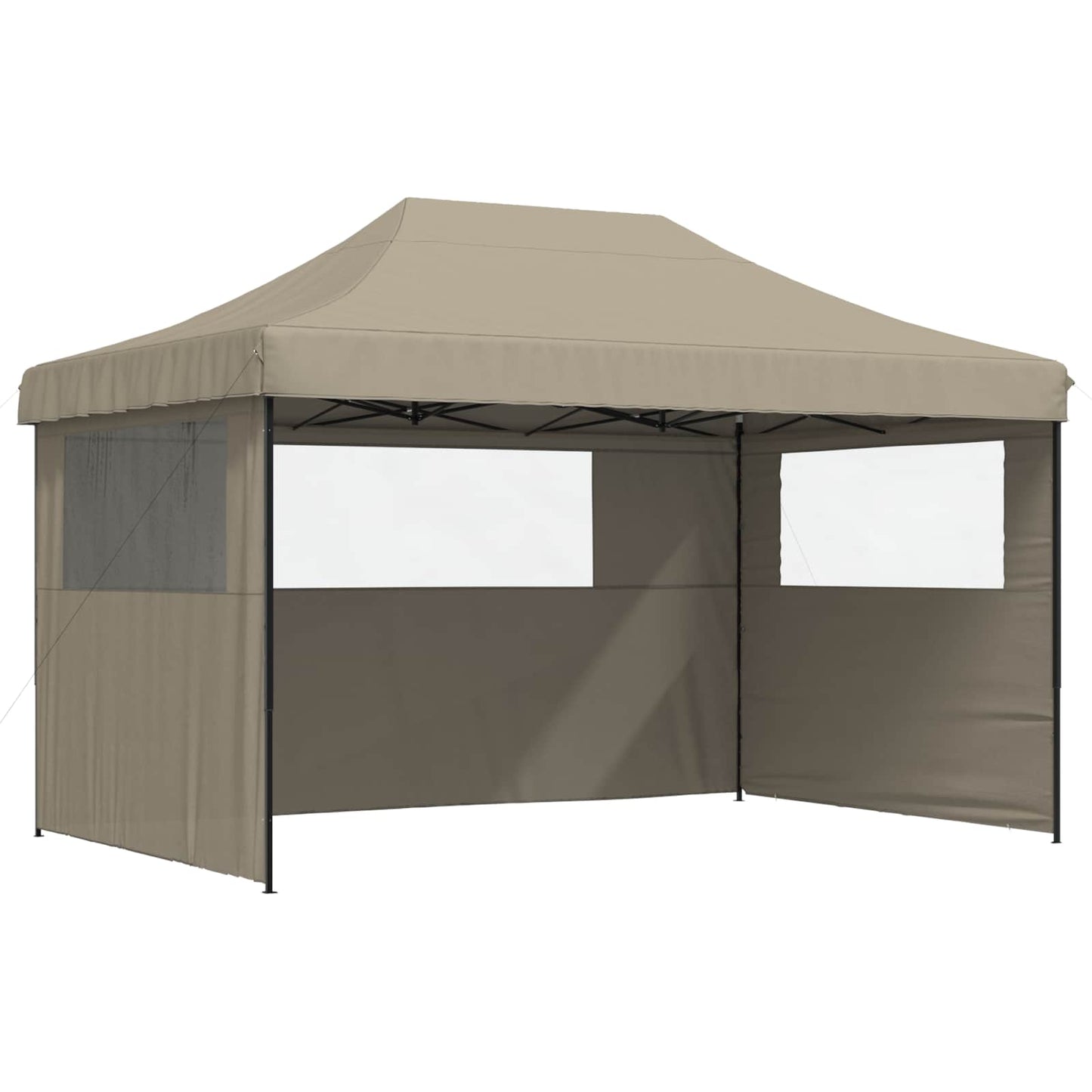 Partyzelt Faltbar Pop-Up Mit 3 Seitenteilen Taupe