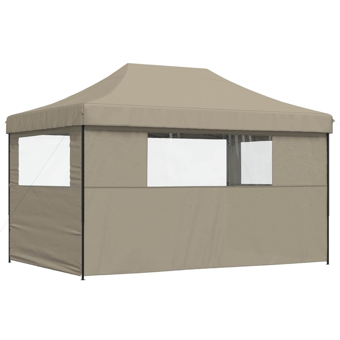 Partyzelt Faltbar Pop-Up Mit 3 Seitenteilen Taupe
