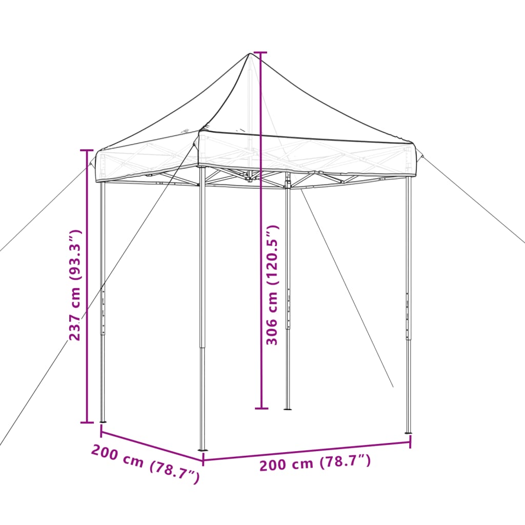 Partyzelt Faltbar Pop-Up 200X200X306 Cm Orange