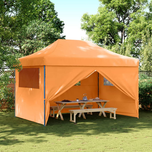 Partyzelt Faltbar Pop-Up Mit 4 Seitenteilen Orange